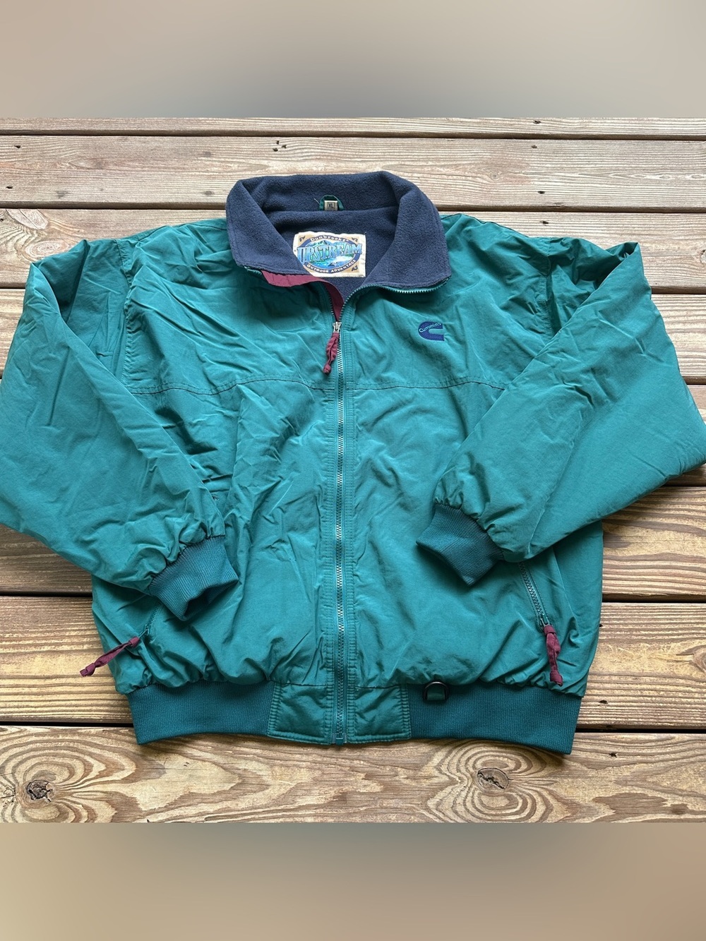 Vintage 90s Dunbrooke Upstream Fleece Lined Bomber Jacket XL Outdoor Zip Up